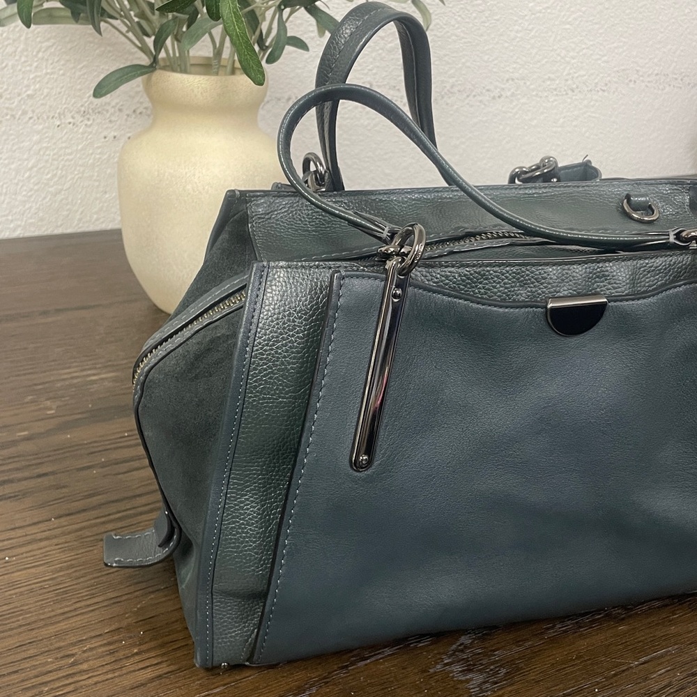 Coach Dark Teal Leather Satchel - Picture 2 of 16